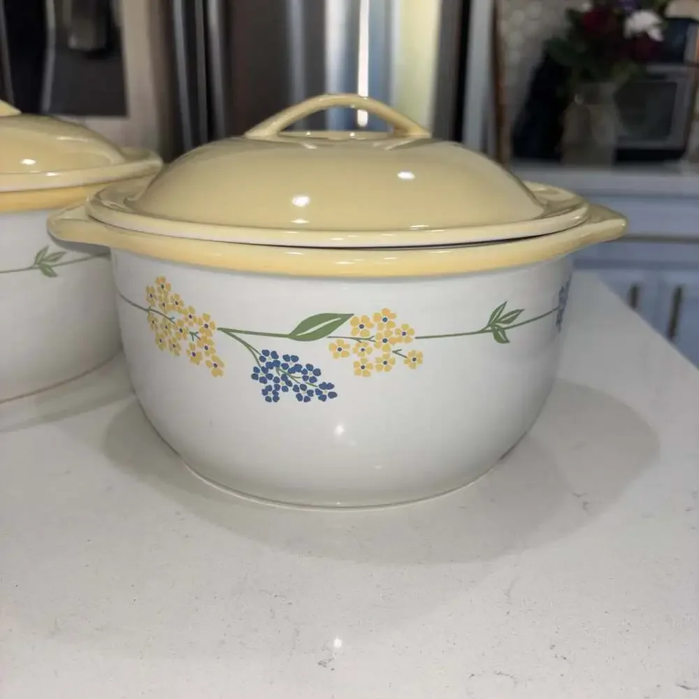 Corelle Coordinates Secret Garden Stoneware Casserole Set with Lids